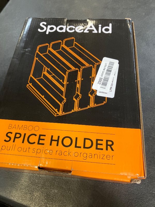 Photo 1 of SpaceAid Bamboo Spice Rack Organizer - 7.6" White