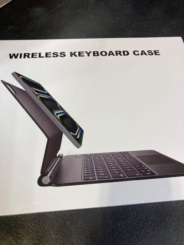 Photo 1 of nimin Keyboard Case for iPad Pro 13 inch 2024 (M4), Multi-Touch Trackpad, Magnetic Attach, 7-Color Backlight, Auto Sleep/Wake, Snow White
