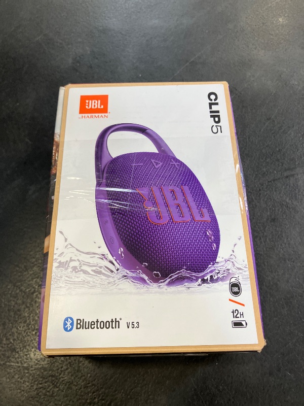 Photo 1 of JBL Clip 5 Portable Bluetooth Speaker - Purple