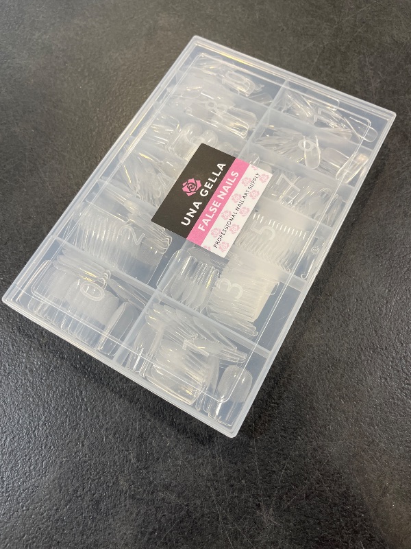 Photo 1 of UNA GELLA Medium Square Gel Nail Tips, Clear, 312 Count