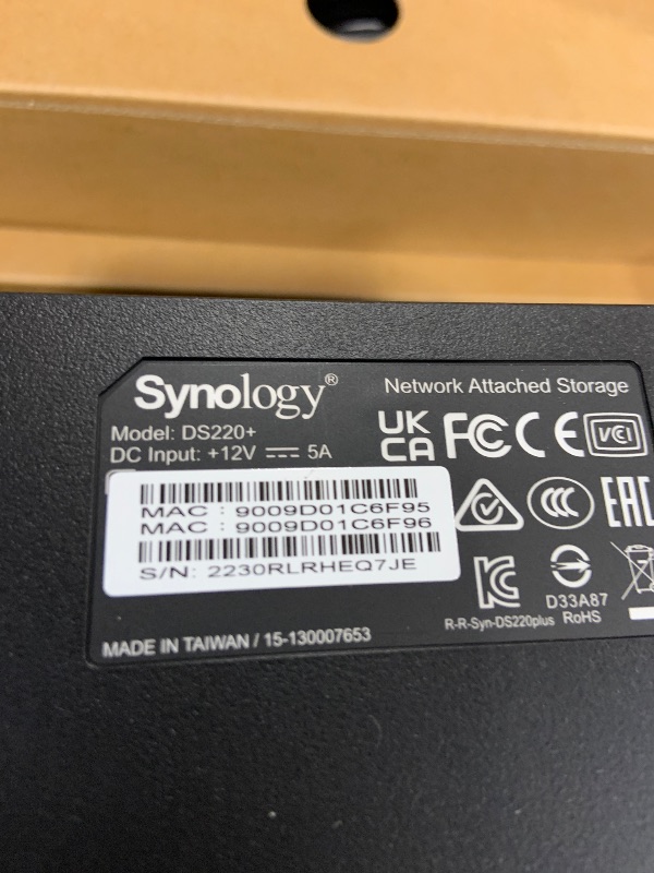 Photo 1 of Synology 2 bay NAS DiskStation DS220+ (Diskless) Black