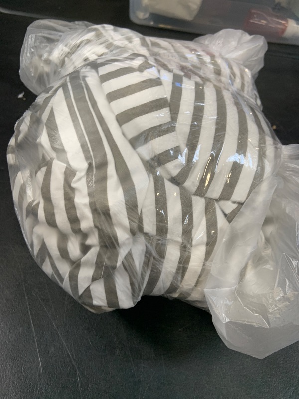 View 2 of JELLYMONI Queen Duvet Cover Set - Classic Stripe Grey/White