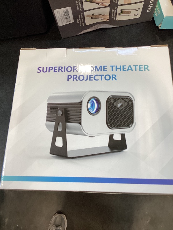 Photo 1 of KSAN Mini Projector with Stand, 1080P, WiFi 6, Bluetooth 5.2