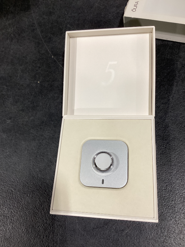 Photo 1 of Oura Ring 5 - Silver - Size 8 - Smart Ring Health Tracker - Sleep, Activity, Women's Health, AI Advisor, 1 Week Battery Life, Oura App, Android & iOS Compatible