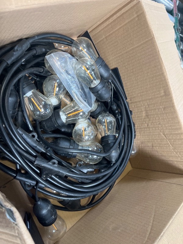 Photo 1 of EIKOSON 50FT Outdoor String Lights Waterproof with 30+2 Bulbs (1.5FT Bulbs Spacing), Remote & Dimmer, Commercial Grade Patio Lights with 3 Mode Light & Timing,100PC Ties for Outside