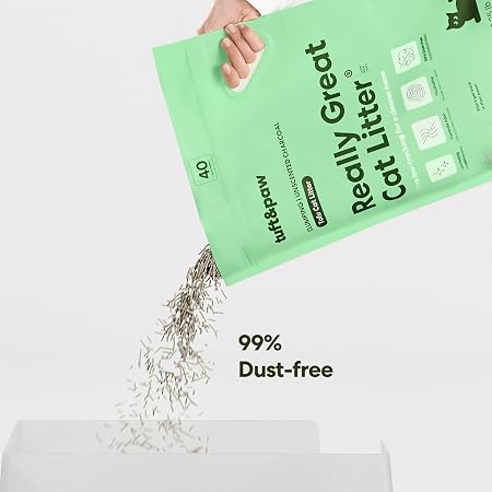 View 1 of Tuft & Paw Really Great Cat Litter, Ultra Low Tracking Tofu Cat Litter, Clumping, Flushable, Odor Control, Dust-Free, Unscented - 9.25lbs