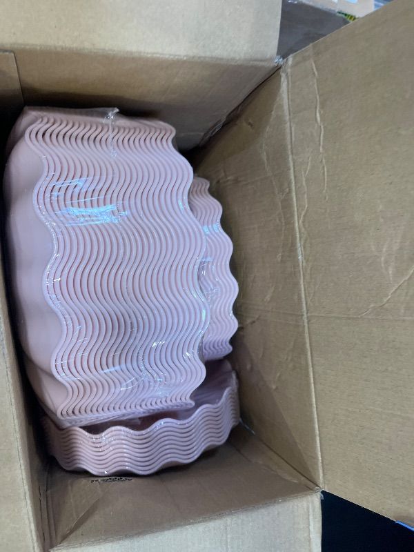 Photo 1 of LIYH 50 Pcs Pink Plastic Plates - Reusable, Dishwasher Safe