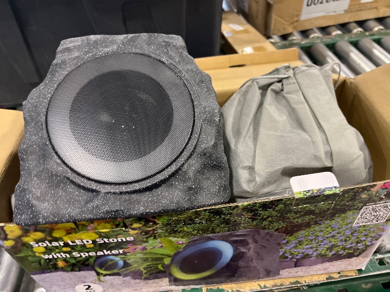 Photo 1 of uuffoo 2-Pack Solar Rock Speakers Outdoor Water-Resistant with RGB Lights