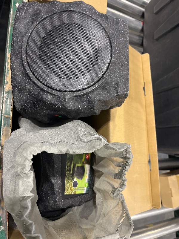 Photo 1 of uuffoo 2-Pack Solar Rock Speakers Outdoor Water-Resistant with RGB Lights