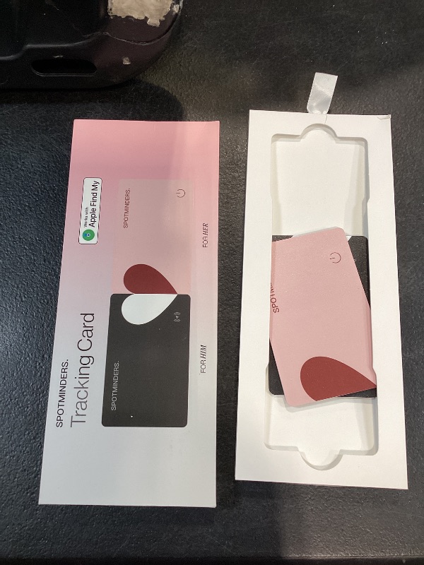 View 3 of SPOTMINDERS Apple MFi Certified Wallet Tracker 2-Pack Black & Pink (iOS Only) Travel Pack for Couples 0.07in Works with Apple Find My Rechargeable Tracking Card Slim Item Finder for Luggage, Passport