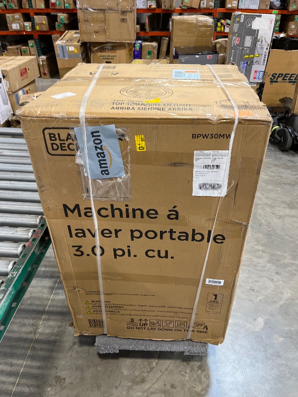 Photo 1 of BLACK+DECKER 3.0 Cu. Ft. Portable Washer - White----FACTORY SEALED OPENED FOR ITEM VISUAL