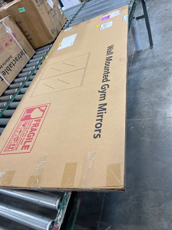 Photo 1 of TRAHOME Frameless Full Length Mirror, 60x25 inches, 2-Piece, Matte Black----factory sealed 