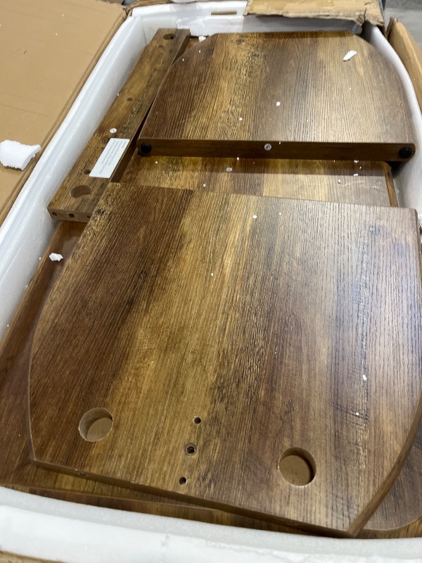 Photo 1 of LITTLE TREE Farmhouse Coffee Table, 47" Wooden Center Table, Rustic Brown----MISSING SOME HARDWARE