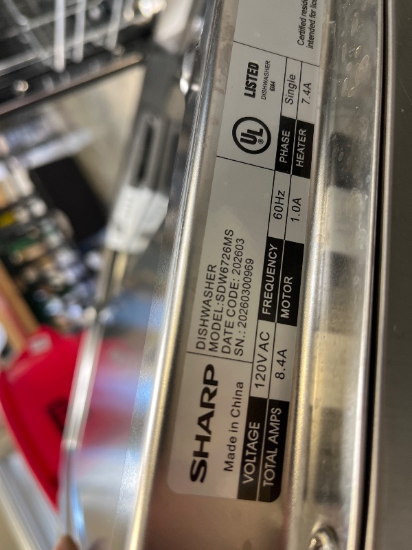 Photo 1 of Sharp SDW6726MS 24-inch Dishwasher