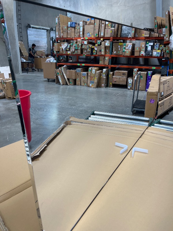 View 2 of brisafe Full Body Rolling Mirror, 75" x 36", Black------there is a SMALL DENT IN THE MIRROR