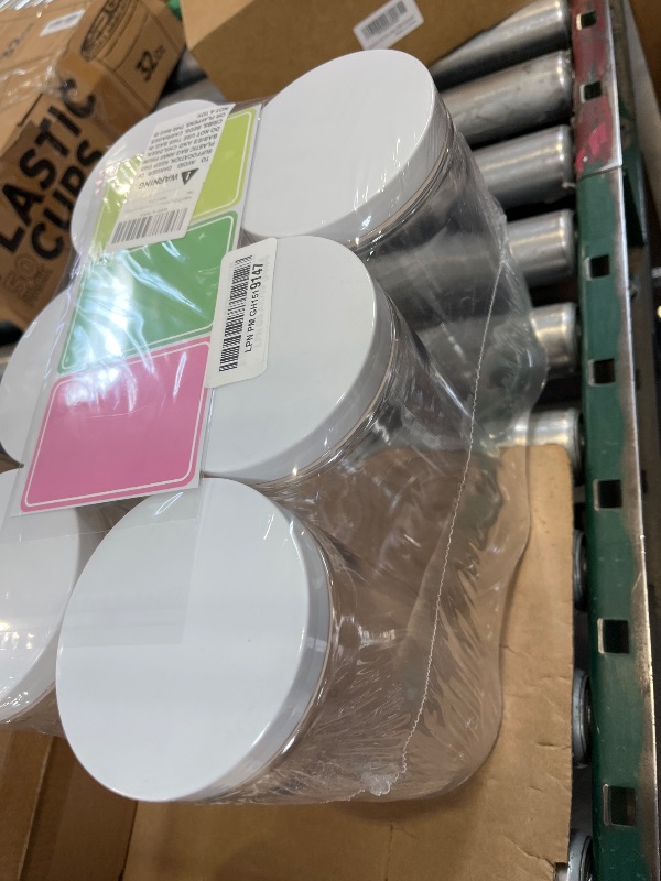 Photo 1 of HoleviFO 6-Pack Clear Plastic Jars - 48oz, 1.5 Quart