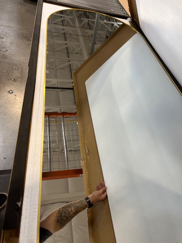 Photo 1 of Rowjut Arched Full Length Mirror 71"x30" Gold