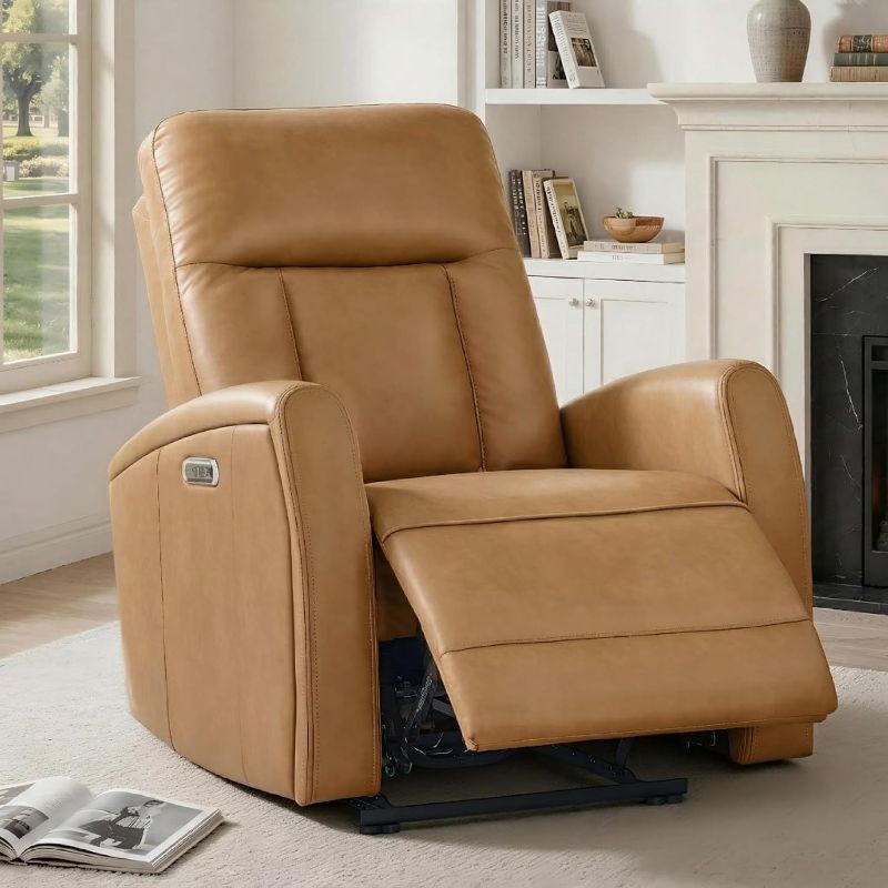 Photo 1 of KISLOT Wall Hugger Power Recliner Chair with USB & Type-C Ports Faux Leather Recliner 135° Reclining Small Space Electric Sofa for RV Living Room Bedroom---come with box a and box b -----complete