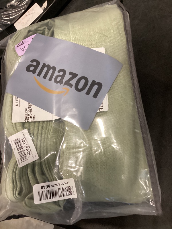 Photo 1 of Sage Green Pinch Pleated Linen Light Filtering Curtains 80 Inches Long