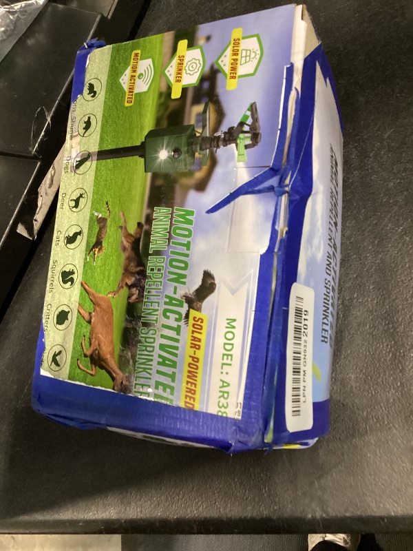 Photo 1 of 2 Packs Motion Activated Deer Repellent with Water Sprinkler, Solar Powered Cat Repellent Outdoor, IP65 Waterproof Deer Repellent Devices with Flashing Light, Deter Dogs Skunks Raccoons from Garden