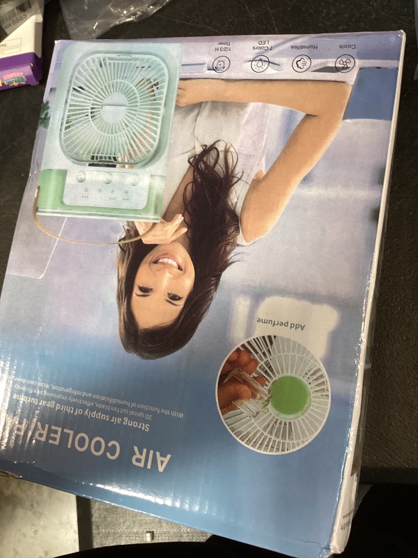 Photo 1 of Portable Air Conditioners, 2000mAh Rechargeable Mini Air Cooler Fans, 500ML Personal Portable AC Unit with 3 Speed, 2 Spray, 7 Color, 3 Timer, Small Desktop Cooling Fan for Bedroom Office (White)