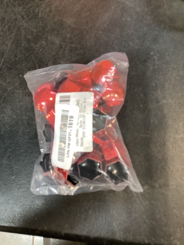 Photo 1 of Nihfien 24pcs Wheel Nut Cap 21mm Wheel Bolt Nut Caps Covers,Universal Anti-Rust Car Tire Nut Caps Bolt Cover,Hexagonal Plastic Tire Bolt with Removal Tool (Red)