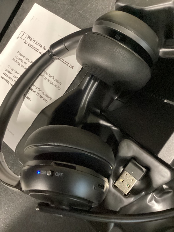 Photo 1 of Upgrade ANC & ENC Wireless Headset with Mic for Work(Flip-to-Mute & Dongle)