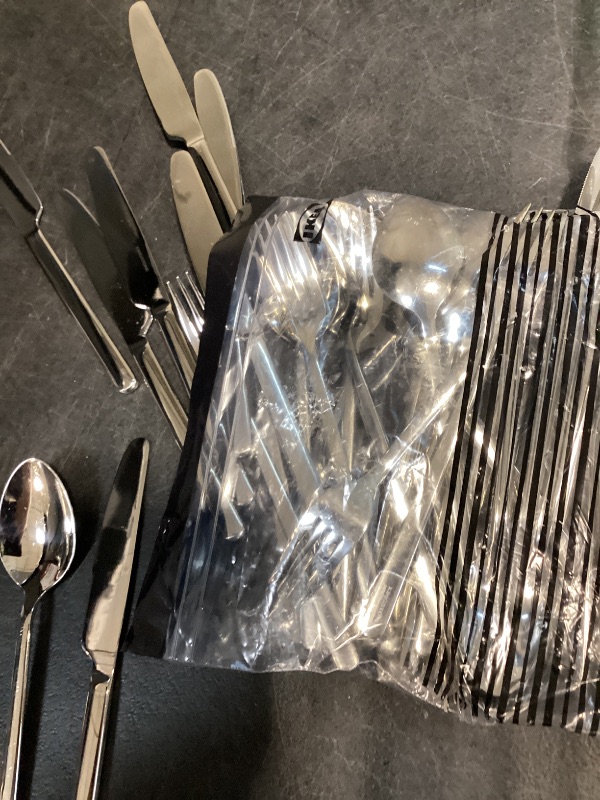 Photo 1 of ***** 7 missing pcs***65-Piece Silverware Set with Serving Utensils, Forged Flatware Set Cutlery Set Premium Stainless Steel, Service for 12, for Home, Wedding, Party, Mirror Polished and Dishwasher Safe