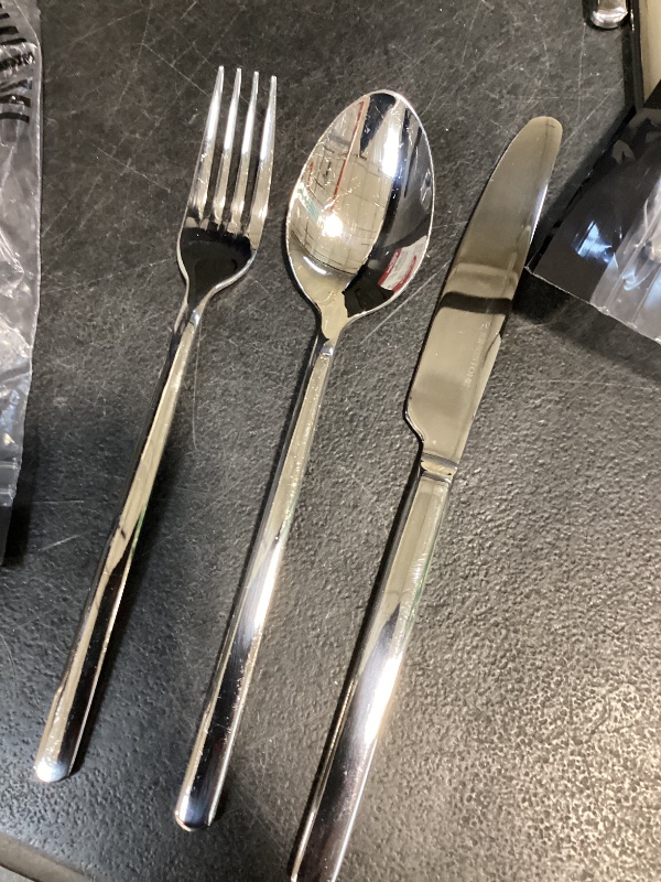 Photo 1 of ***** 7 missing pcs***65-Piece Silverware Set with Serving Utensils, Forged Flatware Set Cutlery Set Premium Stainless Steel, Service for 12, for Home, Wedding, Party, Mirror Polished and Dishwasher Safe