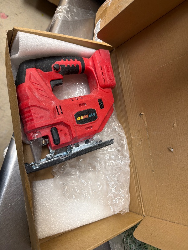 View 3 of DEMIMA Cordless Jig Saw for Milwaukee Battery, 7 Speed Variable ??Up to 3200RPM, LED Light, 45° Bevel Cuts, 3 Orbital Motions, with Jig Saw Blade for Straight/Curve/Circle Cutting(Battery Not Include)