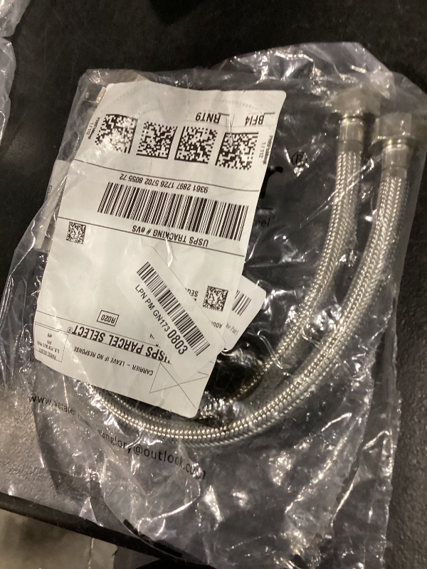 Photo 1 of Vataler Braided Stainless Steel Faucet Supply Hose - 1/2" FIP, 16 Inch