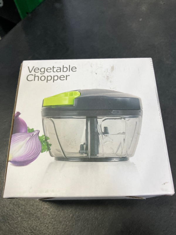 Photo 1 of Ourokhome Manual Food Processor Vegetable Chopper, Portable Hand Pull String Garlic Mincer Onion Cutter for Veggies, Ginger, Fruits, Nuts, Herbs, etc., 500ml, Grey