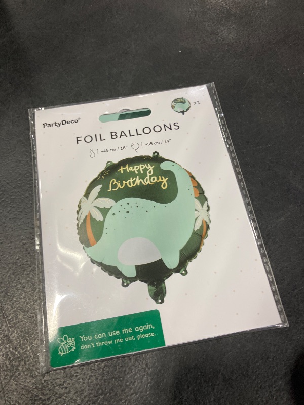 Photo 1 of Dinosaur Foil Balloon PartyDeco 18 Inch Happy Birthday Dino