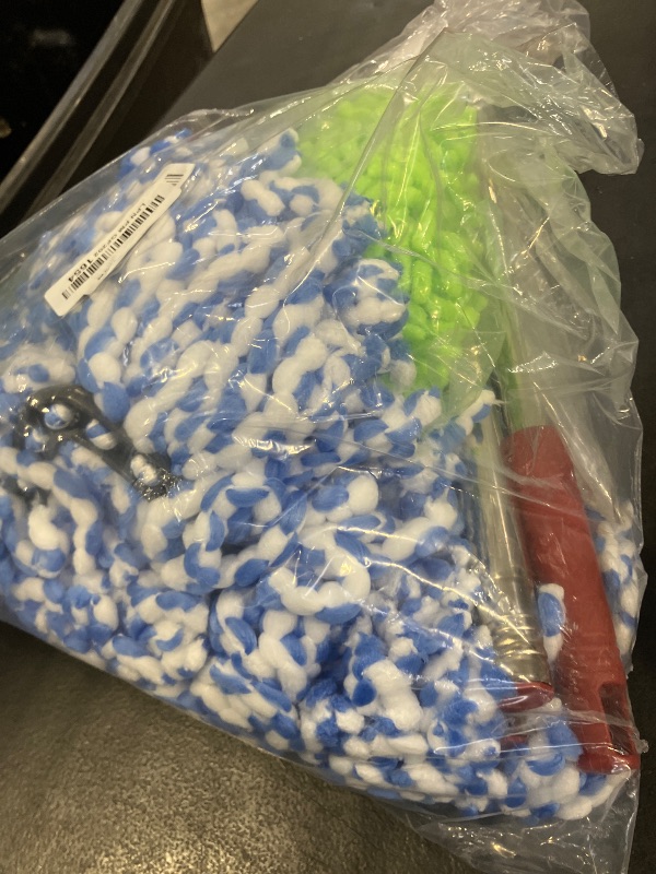 Photo 1 of Hezane Mop Heads for O Cedar RinseClean 2 Tank Spin Mop System, 3 Microfiber Mop Head Refills and 3 Chenille Mop Pads,1 Scrub Brush, and 1 Mop Base with Mop Handle Set Combo