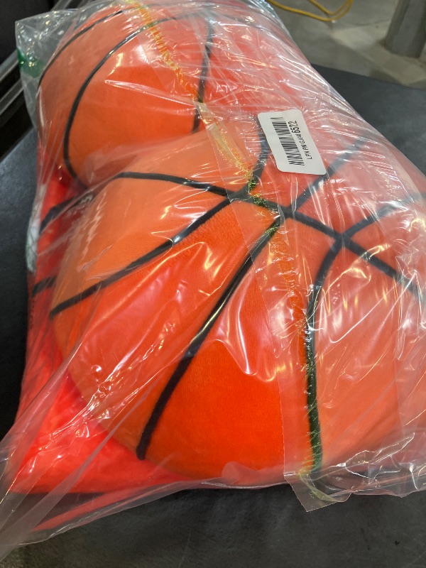 Photo 1 of Nuanchu 3 Pcs Basketball Plush Pillows and Basketball Rug Room Decor Fluffy Soft Stuffed Sports Throw Pillows Round Carpet Area Rug for Bedroom Decor