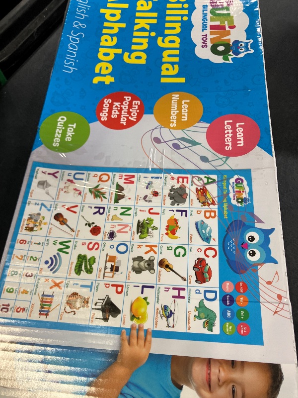 Photo 1 of English & Spanish Alphabet Poster - Interactive Bilingual Toys for Toddlers