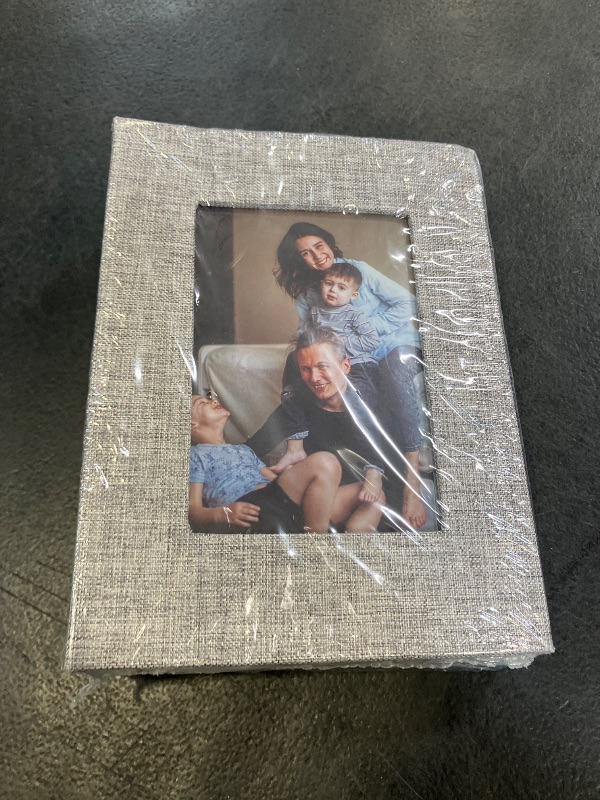 Photo 1 of Ejblfe Photo Album 4x6,Linen Cover Slide-in Photo Album Book Can Holds 100 4x6 Photos with 50 Black Sheets for Family,Wedding,Baby and Holiday Pictures (Gray)