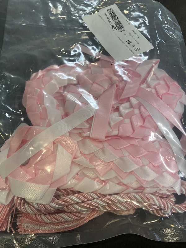 Photo 1 of woric Graduation Lei 2026 Pink Braided Ribbon Necklace