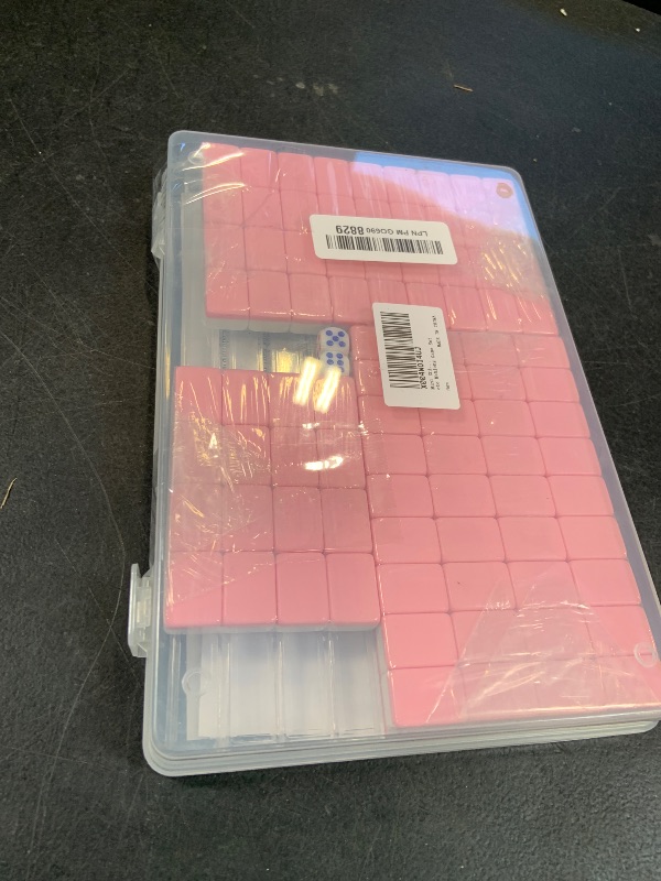 Photo 1 of HAEZU Mini Chinese Mahjong for Travel,144 Pcs Pink Mahjong Tile Set Cute,Portable Travel Mahjong Game for Beginners,Enthusiasts,Outdoor Fun|Complete Mahjong Game Set