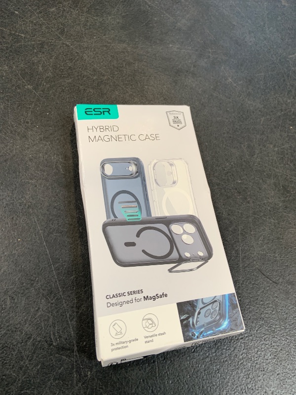 Photo 1 of ESR for iPhone 17 Pro Case with Stash Stand, Compatible with MagSafe, Military-Grade Drop Protection Magnetic Phone Case, Scratch-Resistant Back Cover,Frosted Blue