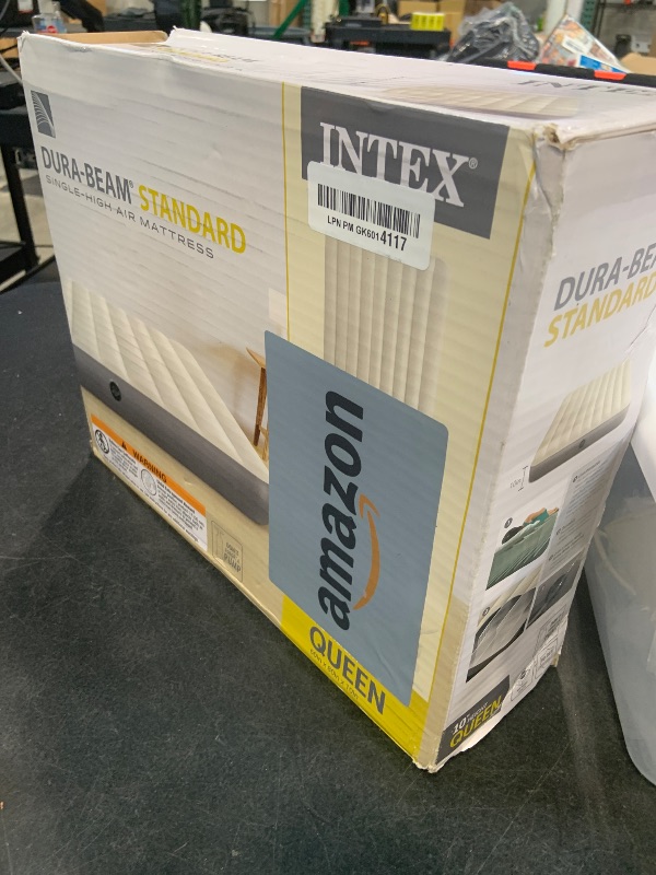Photo 1 of Intex 64103E Dura-Beam Standard Single-High Air Mattress: Fiber-Tech - Queen Size - 10in Bed Height - 600lb Weight Capacity - Pump Sold Separately