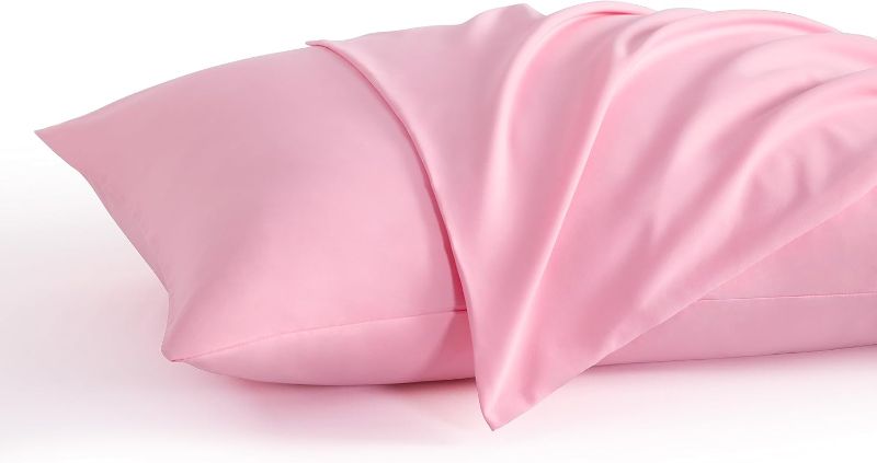 Photo 1 of Pillowcases, Set of 2, Pink | Soft Brushed Microfiber with Envelope Closure, 2 Pack 20 x 26 Inch Pillowcases, Pillow Inserts Not Included