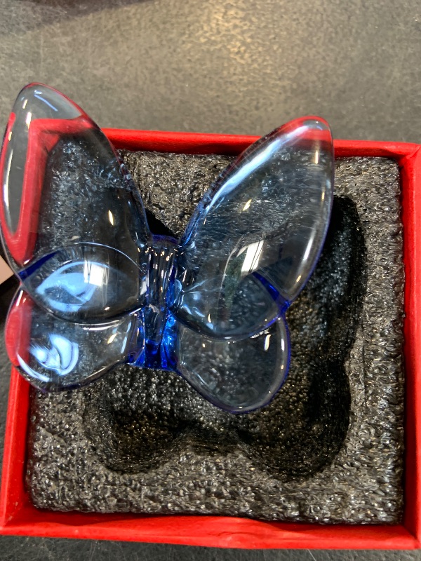 Photo 1 of DUQGUHO Blue Glass Butterfly Figurine