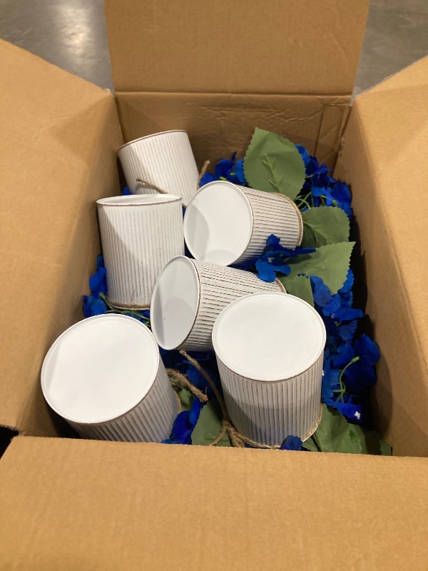 Photo 1 of DIYDOFUN Royal Blue Flower Table Centerpieces, Set of 6, Rose & Hydrangea