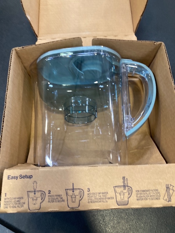 Photo 1 of Brita 6 Cup Water Filter Pitcher with BritaPlus Filter, Stone Blue