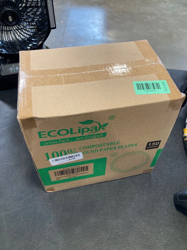 Photo 1 of ECOLipak 10" Compostable Paper Plates (150 Pack)