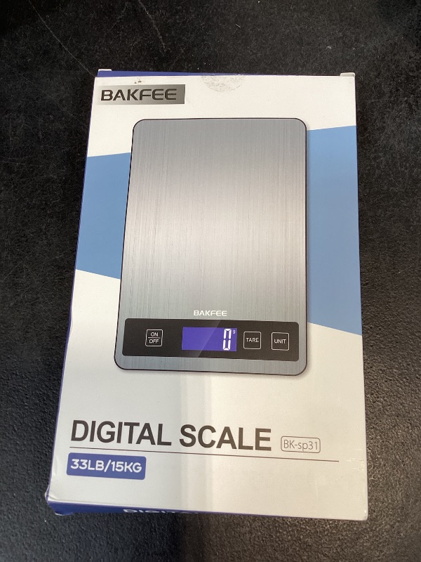 Photo 1 of BakFee Digital Kitchen Scale, 33lb/15kg Capacity, 1g Precision