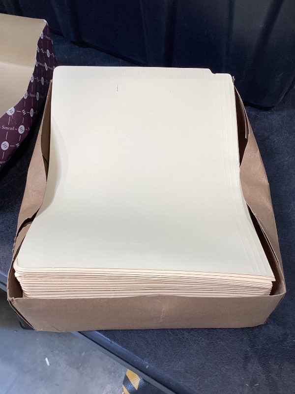 Photo 1 of Smead Heavyweight Folders, Two Fasteners, End Tab, Letter, 14 Point Manila, 50/Box