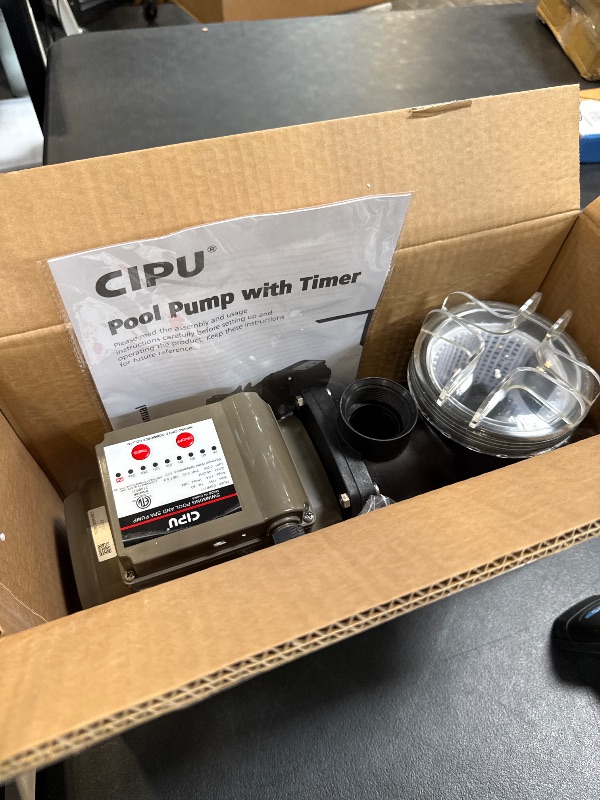 Photo 1 of CIPU Pool Pump with Timer 2700GPH 115V 0.35HP