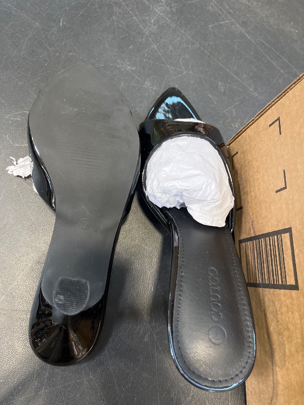 View 2 of Coutgo Women's Heeled Mules - Black, Size 7